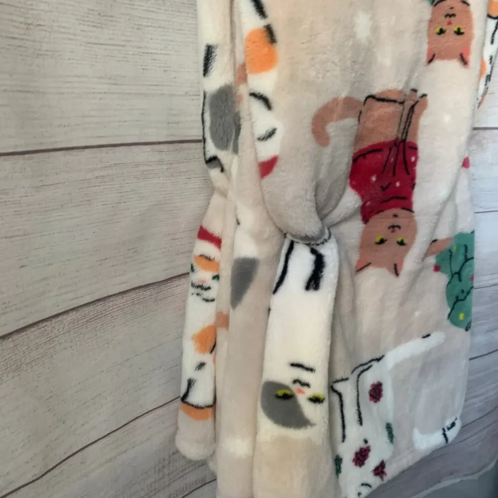 TisThe Season Christmas Cat Blanket Oversized Plush Throw 60x70